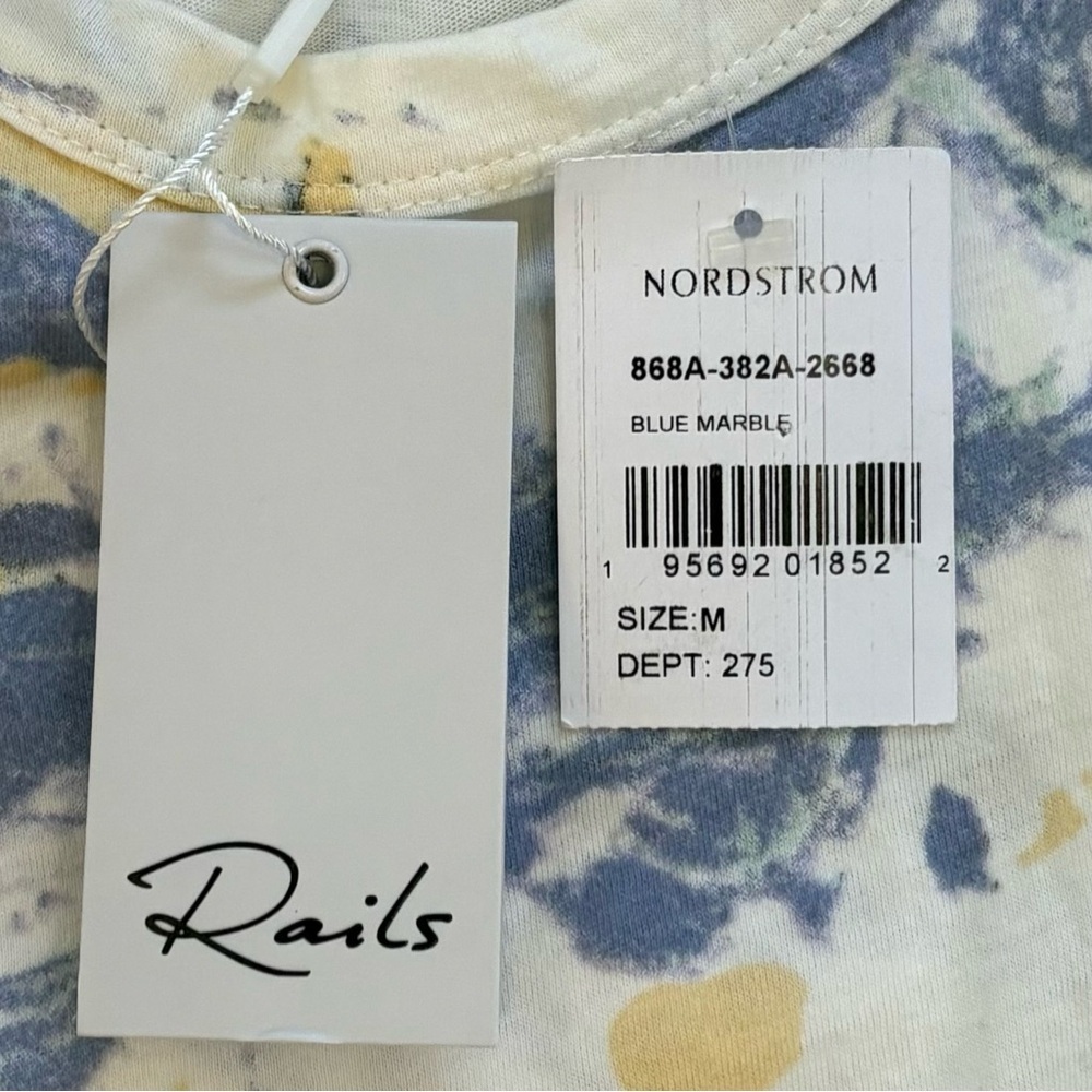 NWT RAILS The Racer Tank Blue Marble Cotton Size Medium - Picture 4 of 9